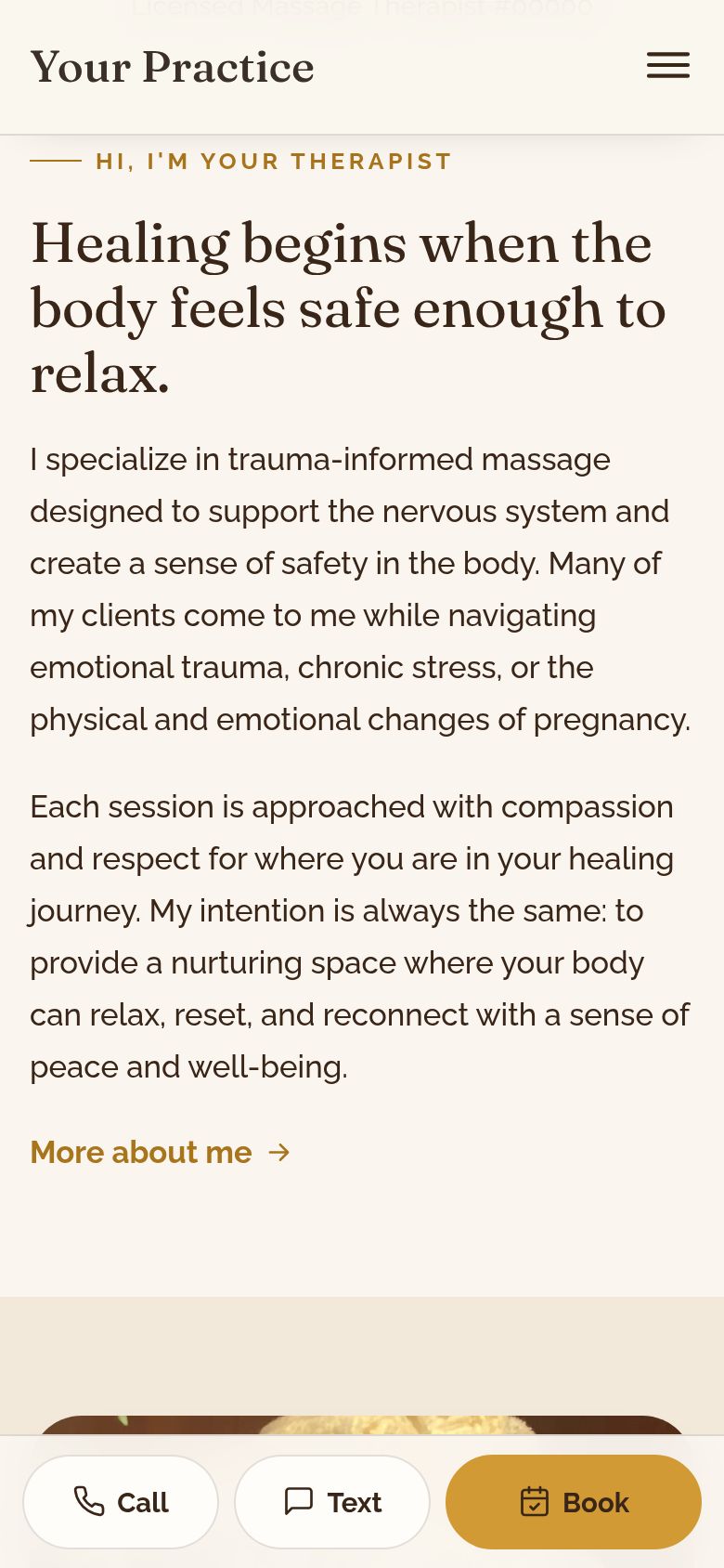 Trauma-informed massage on a phone